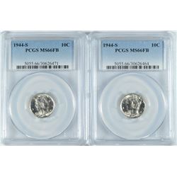 2 1944-S MERCURY DIMES PCGS MS-66 FB