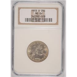 1903-O BARBER QUARTER NGC MS64