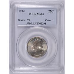 1932 WASHINGTON QUARTER, PCGS  MS-65