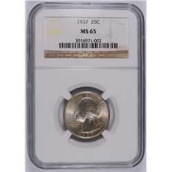 1937 WASHINGTON QUARTER, NGC MS-65