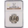 Image 1 : 1938 WASHINGTON QUARTER, NGC MS-65