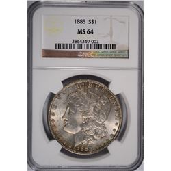 1885 MORGAN DOLLAR NGC MS-64 NICE TONE