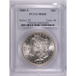 1889-S Morgan Dollar PCGS MS-65 Blast White