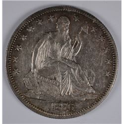 1876 SEATED LIBERTY HALF AU/BU