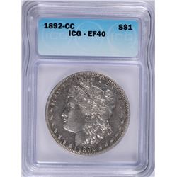 1892-CC MORGAN DOLLAR ICG EF-40