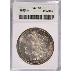 1893 MORGAN DOLLAR ANACS AU-58