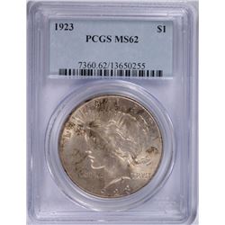 1923 PEACE DOLLAR PCGS MS-62