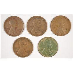 (5) 1912-D LINCOLN CENTS