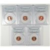 Image 1 : (5) 2001-S PROOF LINCOLN CENTS PCGS PR-69 DCAM
