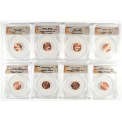 (8) SLABBED 2009 LINCOLN CENTS ANACS MS-67'S (P&D)