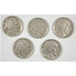 (5) 1913 I BUFFALO NICKELS