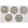 Image 1 : (5) 1913 I BUFFALO NICKELS