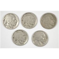(5) 1916 BUFFALO NICKELS