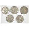 Image 1 : (5) 1916 BUFFALO NICKELS