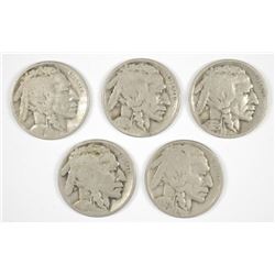 (5) 1925-D BUFFALO NICKELS