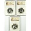 Image 1 : LOT OF ( 3 ) 1962 FRANKLIN HALF DOLLARS, NGC PROOF-66