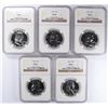 Image 1 : LOT OF ( 5 ) 1963 FRANKLIN  HALF DOLLARS, NGC PROOF-66