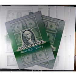 UNCUT CURRENCY LOT: ALL ARE IN FOLDERS WITH FACTS ABOUT CURRENCY