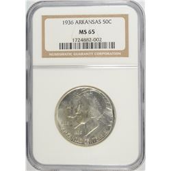 1936 ARKANSAS COMMEN HALF DOLLAR NGC MS-65