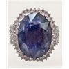 Image 1 : WHITE GOLD OVER STERLING SILVER SAPPHIRE RING - SZ 7