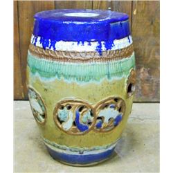 ANTIQUE CHINESE PORCELAIN BLUE GARDEN STOOL - POSS. 1862