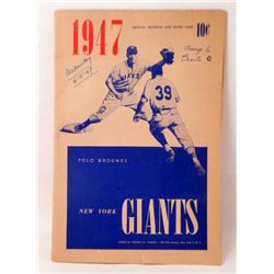 1947 NEW YORK GIANTS BASEBALL PROGRAM & SCORE CARD