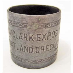 ANTIQUE 1905 LEWIS & CLARK EXPOSITION SILVER NAPKIN RING