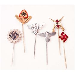 LOT OF 6 GERMAN NAZI STICK PINS