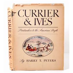 1942 "CURRIER AND IVES PRINTS" HARDCOVER BOOK - OVERSIZED
