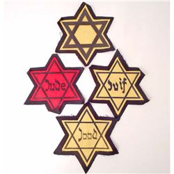 LOT OF 4 GERMAN NAZI HOLOCAUST STARS OF DAVID