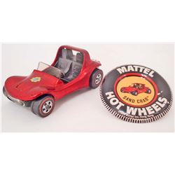 VINTAGE HOT WHEELS RED LINE SAND CRAB RUBY RED CAR W/ BADGE