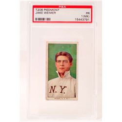 T206 PIEDMONT JAKE WEIMER BASEBALL CARD - PSA PR1