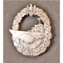 GERMAN NAZI KRIEGSMARINE DESTROYER WAR BADGE