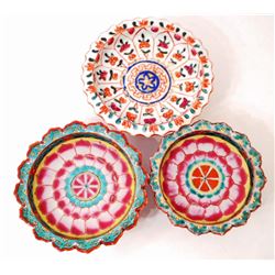 LOT OF 3 ANTIQUE CHINESE PORCELAIN LOTUS BOWLS