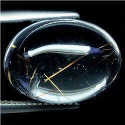 12.64 CT WHITE WITH GOLDEN RUTILE AFRICAN QUARTZ