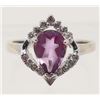 Image 1 : WHITE GOLD OVER STERLING SILVER AMETHYST RING - SZ 8.75