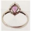 Image 2 : WHITE GOLD OVER STERLING SILVER AMETHYST RING - SZ 8.75