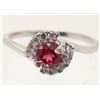 Image 1 : WHITE GOLD OVER STERLING SILVER GARNET RING - SIZE  6