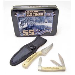 SCHRADE SCRIMSHAW OLD TIMER KNIFE SET