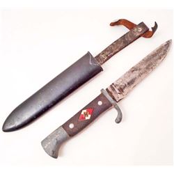 GERMAN NAZI HITLER YOUTH HJ KNIFE W/ SCABBARD