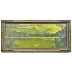 ANTIQUE FRAMED PRINT OF MT. HOOD IN OREGON