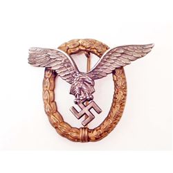 GERMAN NAZI LUFTWAFFE PILOT OBSERVER BADGE