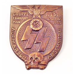 GERMAN NAZI WAFFEN SS GRUPPE FRANKFURT RALLY BADGE