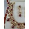 Image 3 : A set of Ruby and Diamond Necklace and Earrings
