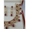 Image 4 : A set of Ruby and Diamond Necklace and Earrings