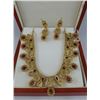 Image 8 : A set of Ruby and Diamond Necklace and Earrings