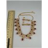 Image 9 : A set of Ruby and Diamond Necklace and Earrings