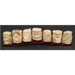 A set of carved bone figurines of the seven fairies