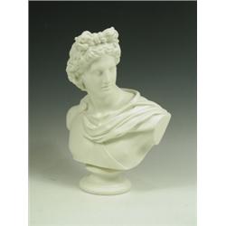 A Brown-Westhead, Moore & Co parian bust 'Apollo', impressed 'C Delpech regt. Published Februa...