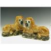 Image 1 : A pair of Staffordshire lions probably Scottish c.1920, two glass eyes missing, one cracked, 3...